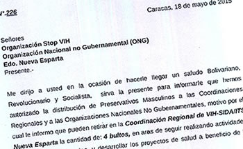 Oficio del PNSida del MPPS