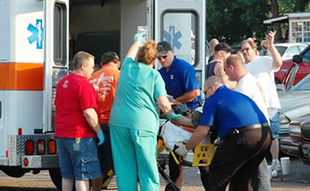 Ambulancia y paciente