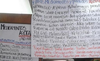 Lista de medicamentos "NO HAY"