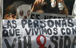 Protesta de personas con VIH en Venezuela