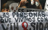 Protesta de personas con VIH