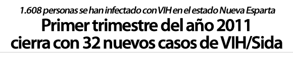 Primer trimestre de 2011 cierra con 32 nuevos casos de VIH